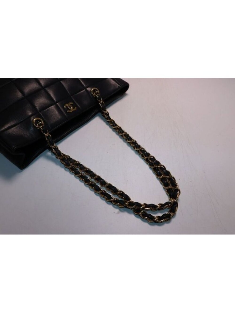 Chanel Chocolate Bar Leather Chain Tote - Picture 6 of 7